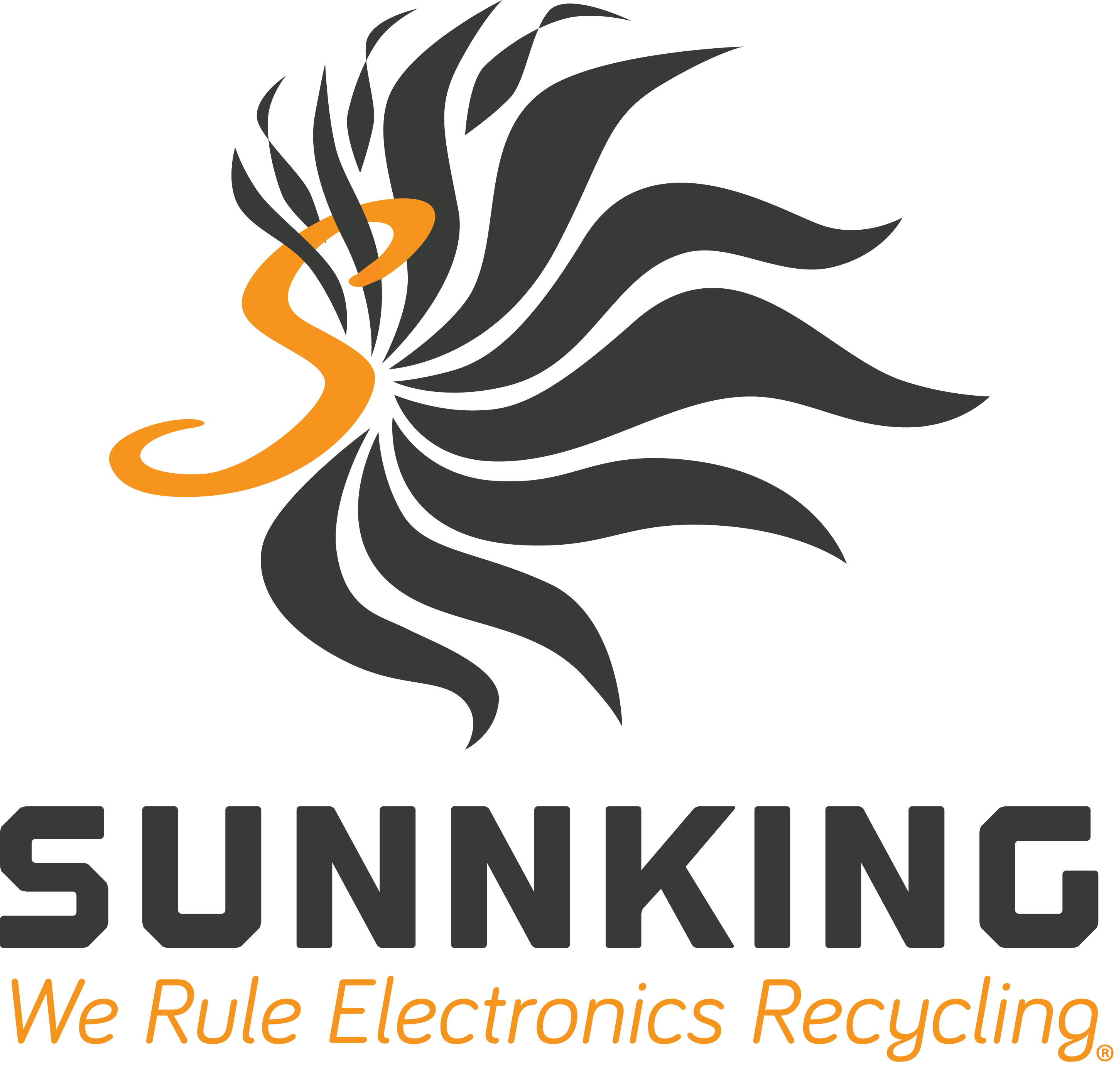 Sunnking Logo with Tag Line - "We Rule Electronics Recycling"